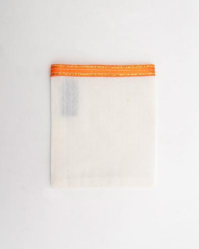 Υφαντή Θήκη Σαπουνιού με Πορτοκαλί Ρέλι Sponge 8.5x10cm One Size (8.5x10cm) Εκρού
