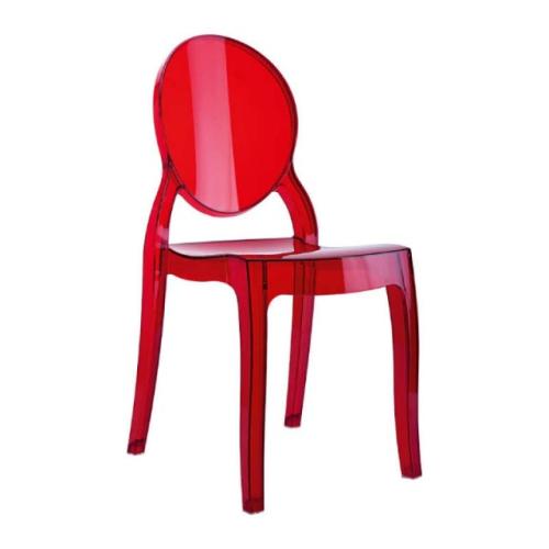 Καρέκλα Ακρυλική 4τμχ Baby Elizabeth Red Transparent 30Χ34Χ63εκ.
