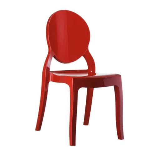 Καρέκλα Ακρυλική 4τμχ Elizabeth Glossy Red 47X50X90εκ.
