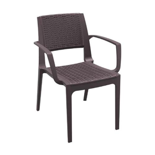 Καρέκλα Πολυπροπυλενίου 22τμχ Capri Brown 58Χ62Χ82εκ.