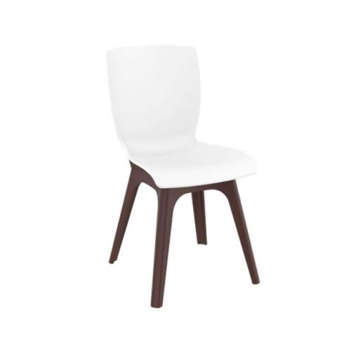 Καρέκλα Πολυπροπυλενίου 4τμχ Mio PP Brown White 44Χ56Χ84εκ.