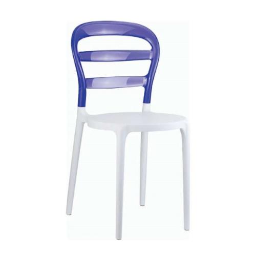 Καρέκλα Πολυπροπυλενίου Ακρυλική 4τμχ Bibi White Violet Transparent 42X50X85εκ.