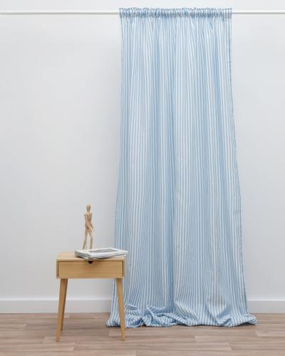 Κουρτίνα Lazio με ριγέ σχέδιο Παραθύρου (140x140cm) Σιέλ