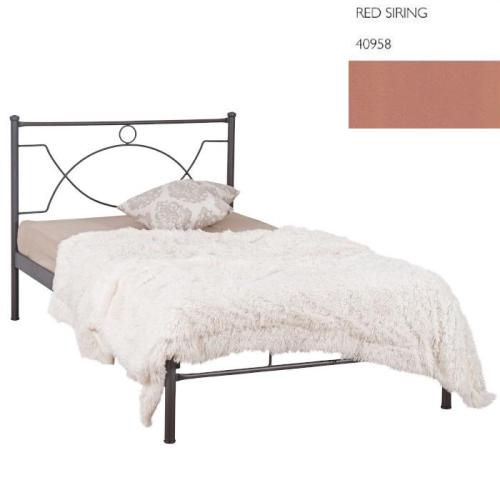 Anabel Μεταλλικό Κρεβάτι (Για Στρώμα 130×190) Με Επιλογές Χρωμάτων Red Siring 40958