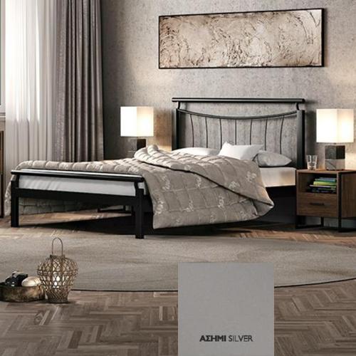 Χάρις Μεταλλικό Κρεβάτι (Για Στρώμα 150×190) Με Επιλογές Χρωμάτων Ασημί