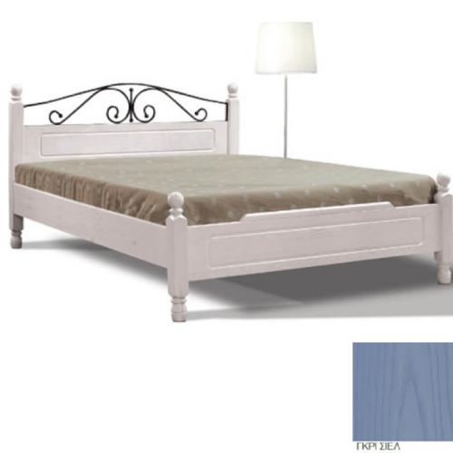 Νο 3 Σουηδικό Κρεβάτι Ξύλινο (Για Στρώμα 150×200) Με Επιλογές Χρωμάτων Γκρί Σιέλ