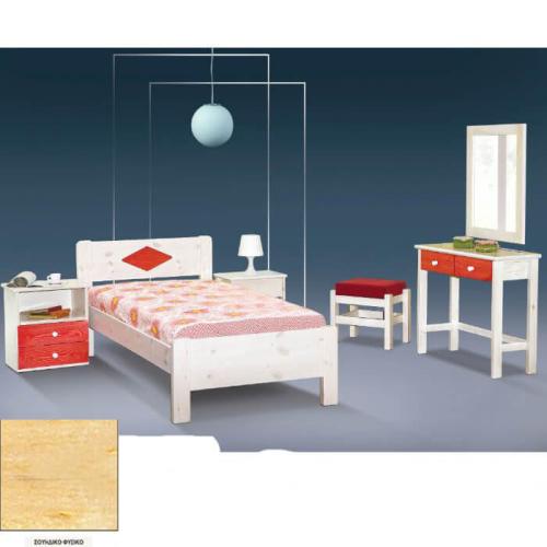 Νο 4 Σουηδικό Κρεβάτι Ξύλινο (Για Στρώμα 110×200) Με Επιλογές Χρωμάτων Φυσικό