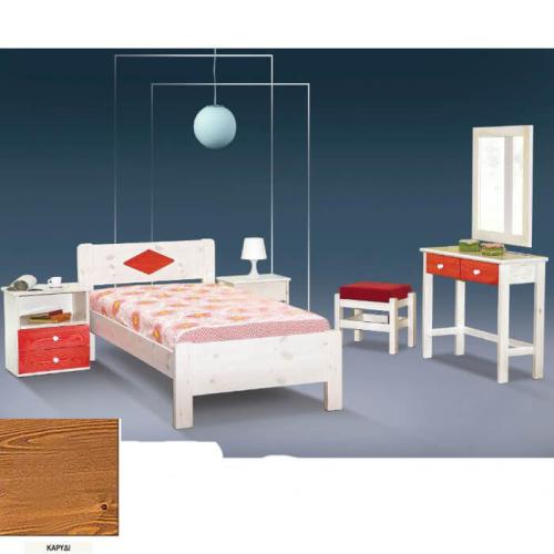 Νο 4 Σουηδικό Κρεβάτι Ξύλινο (Για Στρώμα 140×200) Με Επιλογές Χρωμάτων Καρυδί