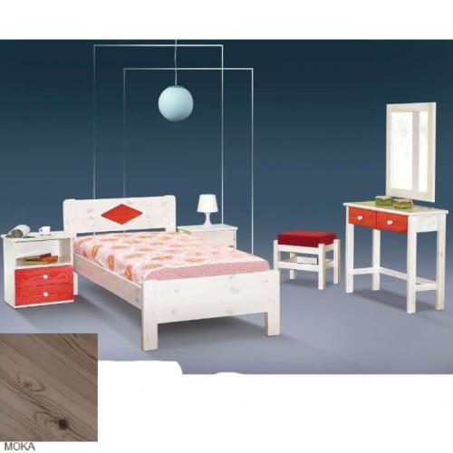Νο 4 Σουηδικό Κρεβάτι Ξύλινο (Για Στρώμα 160×190) Με Επιλογές Χρωμάτων Μόκα