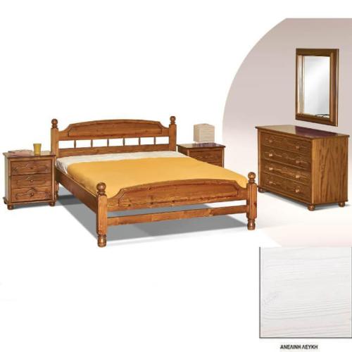 Νο 5 Σουηδικό Κρεβάτι Ξύλινο (Για Στρώμα 110×200) Με Επιλογές Χρωμάτων Ανελίνη Λευκή