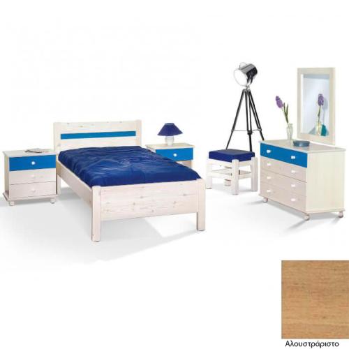 Νο 6 Σουηδικό Κρεβάτι Ξύλινο (Για Στρώμα 110x190) Με Επιλογές Χρωμάτων Αλουστράριστο