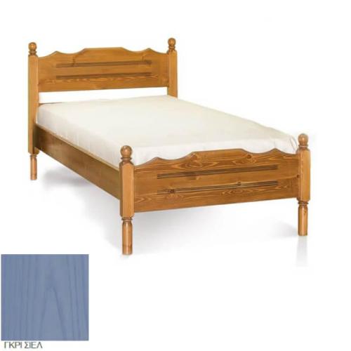 Νο 7 Σουηδικό Κρεβάτι Ξύλινο (Για Στρώμα 110×200) Με Επιλογές Χρωμάτων Γκρί Σιέλ