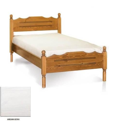 Νο 7 Σουηδικό Κρεβάτι Ξύλινο (Για Στρώμα 140×200) Με Επιλογές Χρωμάτων Ανελίνη Λευκή
