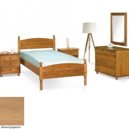 Νο 9 Σουηδικό Κρεβάτι Ξύλινο (Για Στρώμα 110x190) Με Επιλογές Χρωμάτων Αλουστράριστο