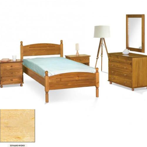 Νο 9 Σουηδικό Κρεβάτι Ξύλινο (Για Στρώμα 90×190) Με Επιλογές Χρωμάτων Φυσικό