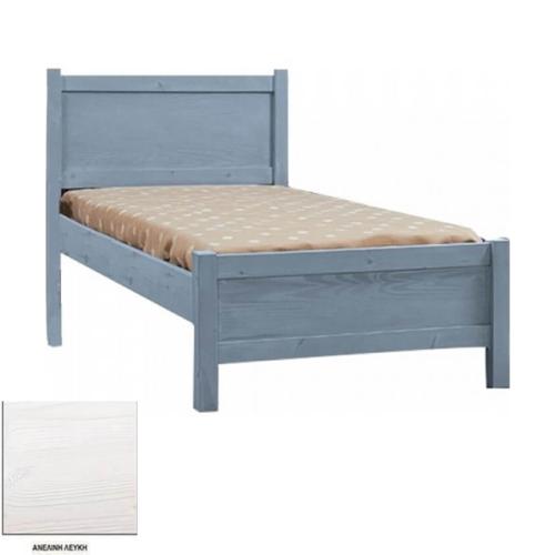 Πάρος Σουηδικό Κρεβάτι Ξύλινο (Για Στρώμα 110x190) Με Επιλογές Χρωμάτων Ανελίνη Λευκή
