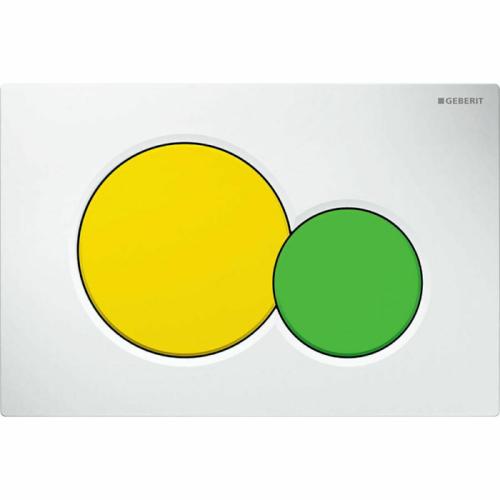 Πλακέτα Geberit Sigma 01 Για Καζανάκια Geberit Διπλής Λειτουργίας Λευκό Κίτρινο & Πράσινο