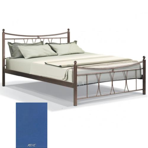 Πολύμνια Μεταλλικό Κρεβάτι 8201 (Για Στρώμα 110×200) Με Επιλογές Χρωμάτων Μπλέ