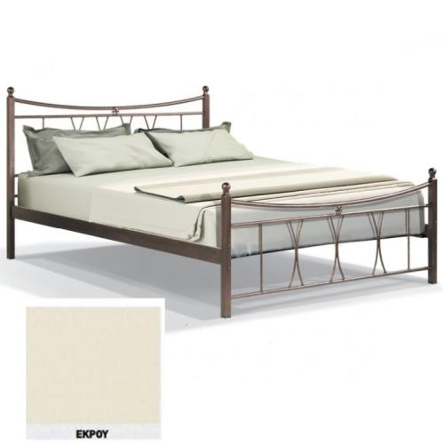 Πολύμνια Μεταλλικό Κρεβάτι 8201 (Για Στρώμα 140×200) Με Επιλογές Χρωμάτων Εκρού