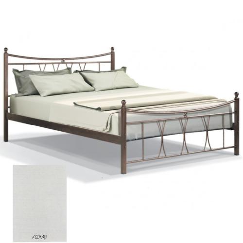 Πολύμνια Μεταλλικό Κρεβάτι 8201 (Για Στρώμα 160×190) Με Επιλογές Χρωμάτων Ασημί