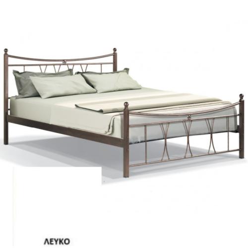 Πολύμνια Μεταλλικό Κρεβάτι 8201 (Για Στρώμα 90×190) Με Επιλογές Χρωμάτων Λευκό