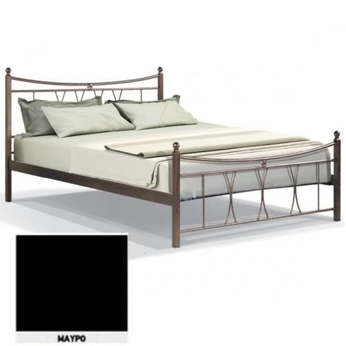 Πολύμνια Μεταλλικό Κρεβάτι 8201 (Για Στρώμα 90×200) Με Επιλογές Χρωμάτων Μαύρο