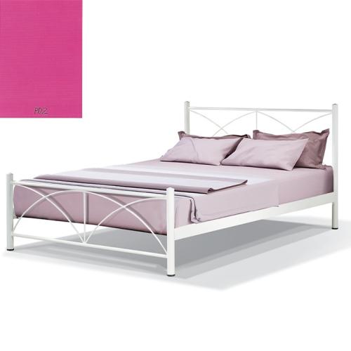 Paolo Μεταλλικό Κρεβάτι 8210 (Για Στρώμα 110×200) Με Επιλογές Χρωμάτων Ρόζ