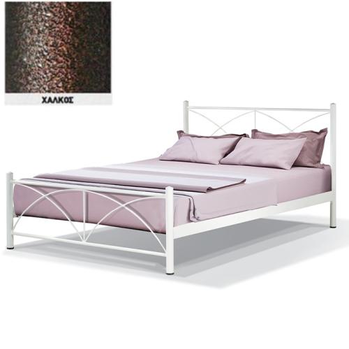 Paolo Μεταλλικό Κρεβάτι 8210 (Για Στρώμα 120×200) Με Επιλογές Χρωμάτων Χαλκός