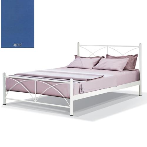 Paolo Μεταλλικό Κρεβάτι 8210 (Για Στρώμα 130×190) Με Επιλογές Χρωμάτων Μπλέ