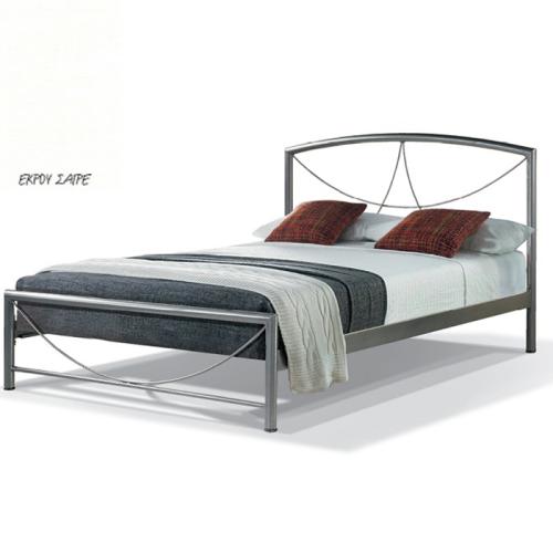Βίκυ Μεταλλικό Κρεβάτι 8219 (Για Στρώμα 130×200) Με Επιλογές Χρωμάτων Εκρού Σαγρέ