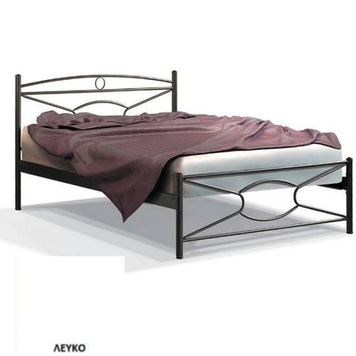 Κρίκος Μεταλλικό Κρεβάτι 8215 (Για Στρώμα 150×200) Με Επιλογές Χρωμάτων Λευκό