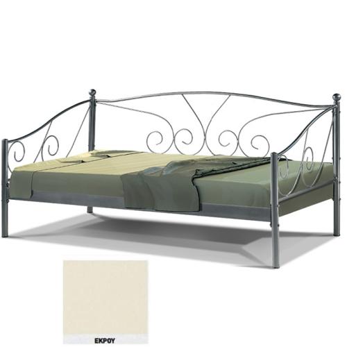 Κυβέλη Μεταλλικός Καναπές Κρεβάτι 8226 (Για Στρώμα 120×190) Με Επιλογές Χρωμάτων Εκρού
