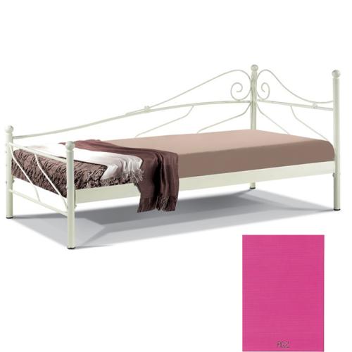 Κύμα Ανάκλυνδρο Μεταλλικός Καναπές Κρεβάτι 8229 (Για Στρώμα 90×200) Με Επιλογές Χρωμάτων Ρόζ