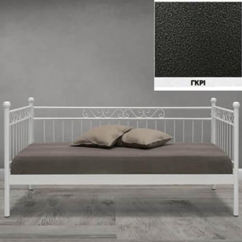 Αλεξία Μεταλλικός Καναπές Κρεβάτι (Για Στρώμα 90×190) Με Επιλογές Χρωμάτων Γκρι