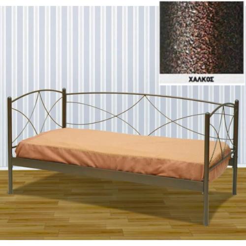 Ανδρος Μεταλλικός Καναπές Κρεβάτι (Για Στρώμα 90×190) Με Επιλογές Χρωμάτων Χαλκός