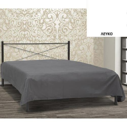 Ερμής Μεταλλικό Κρεβάτι (Για Στρώμα 160×200) Με Επιλογές Χρωμάτων Λευκό