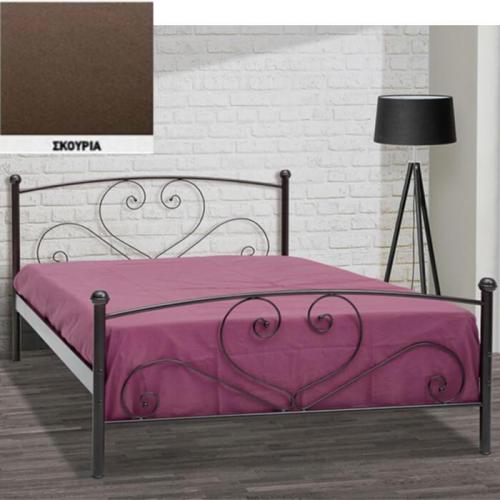 Κάλυμνος Μεταλλικό Κρεβάτι (Για Στρώμα 90×200) Με Επιλογές Χρωμάτων Σκουριά