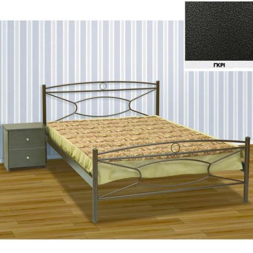 Κρίκος Μεταλλικό Κρεβάτι (Για Στρώμα 90×190) Με Επιλογές Χρωμάτων Γκρι