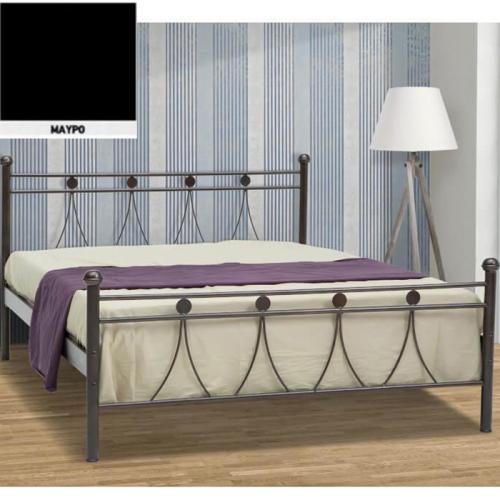 Λάμδα Μεταλλικό Κρεβάτι (Για Στρώμα 110×190) Με Επιλογές Χρωμάτων Μαύρο