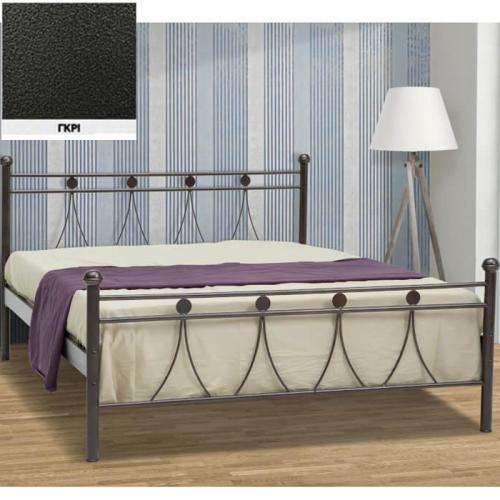 Λάμδα Μεταλλικό Κρεβάτι (Για Στρώμα 140×190) Με Επιλογές Χρωμάτων Γκρι