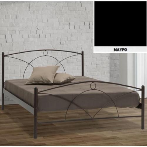 Νάξος Μεταλλικό Κρεβάτι (Για Στρώμα 140×200) Με Επιλογές Χρωμάτων Μαύρο