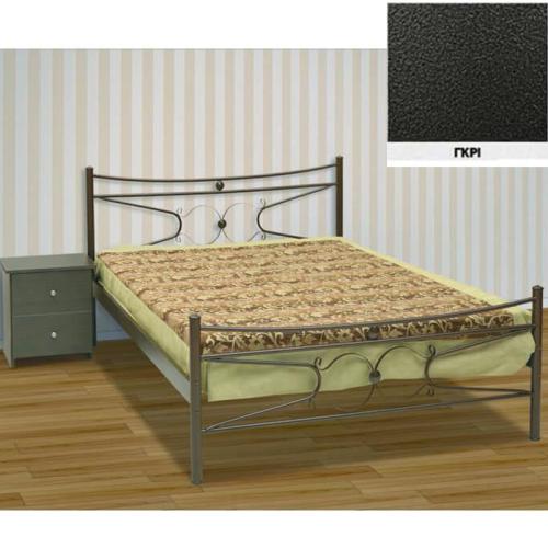 Πέταλο Μεταλλικό Κρεβάτι (Για Στρώμα 150×200) Με Επιλογές Χρωμάτων Γκρι