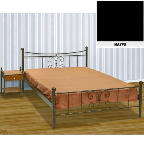 Πεταλούδα Μεταλλικό Κρεβάτι (Για Στρώμα 110×200) Με Επιλογές Χρωμάτων Μαύρο