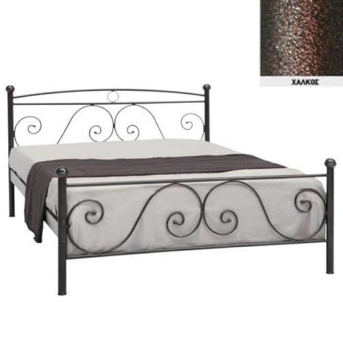 Ρόδος Μεταλλικό Κρεβάτι (Για Στρώμα 160×200) Με Επιλογές Χρωμάτων Χαλκός
