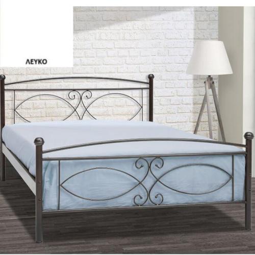 Τζιά Μεταλλικό Κρεβάτι (Για Στρώμα 160×200) Με Επιλογές Χρωμάτων Λευκό