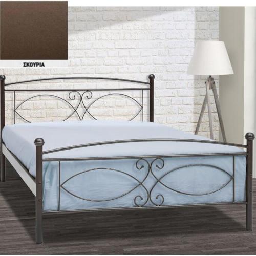 Τζιά Μεταλλικό Κρεβάτι (Για Στρώμα 90×190) Με Επιλογές Χρωμάτων Σκουριά