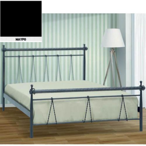 Ηρα Μεταλλικό Κρεβάτι (Για Στρώμα 140x190) Με Επιλογές Χρωμάτων Μαύρο
