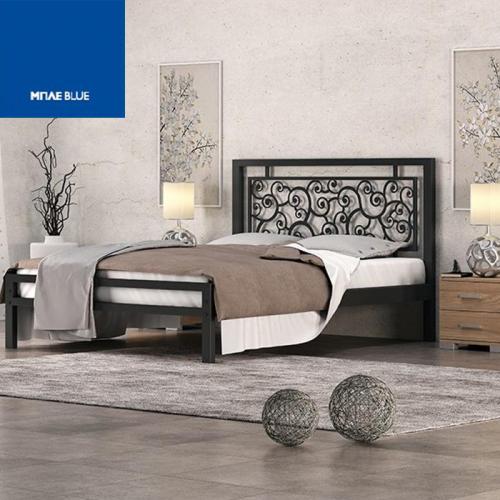 Μιράντα Μεταλλικό Κρεβάτι (Για Στρώμα 160×200) Με Επιλογές Χρωμάτων Μπλέ
