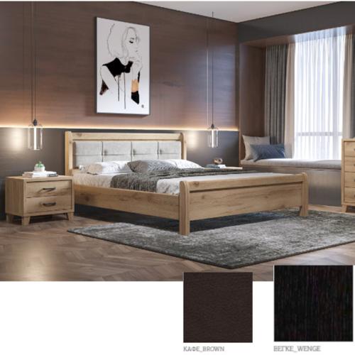 Νο 16 Δ Κρεβάτι (Για Στρώμα 150×190) Με Επιλογές Χρωμάτων Καφέ Τεχνόδερμα,Βέγγε-Wenge