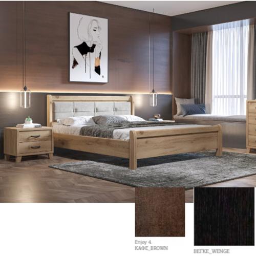 Νο 16 Δ Κρεβάτι (Για Στρώμα 150×190) Με Επιλογές Χρωμάτων Καφέ-Brown Enjoy 4,Βέγγε-Wenge